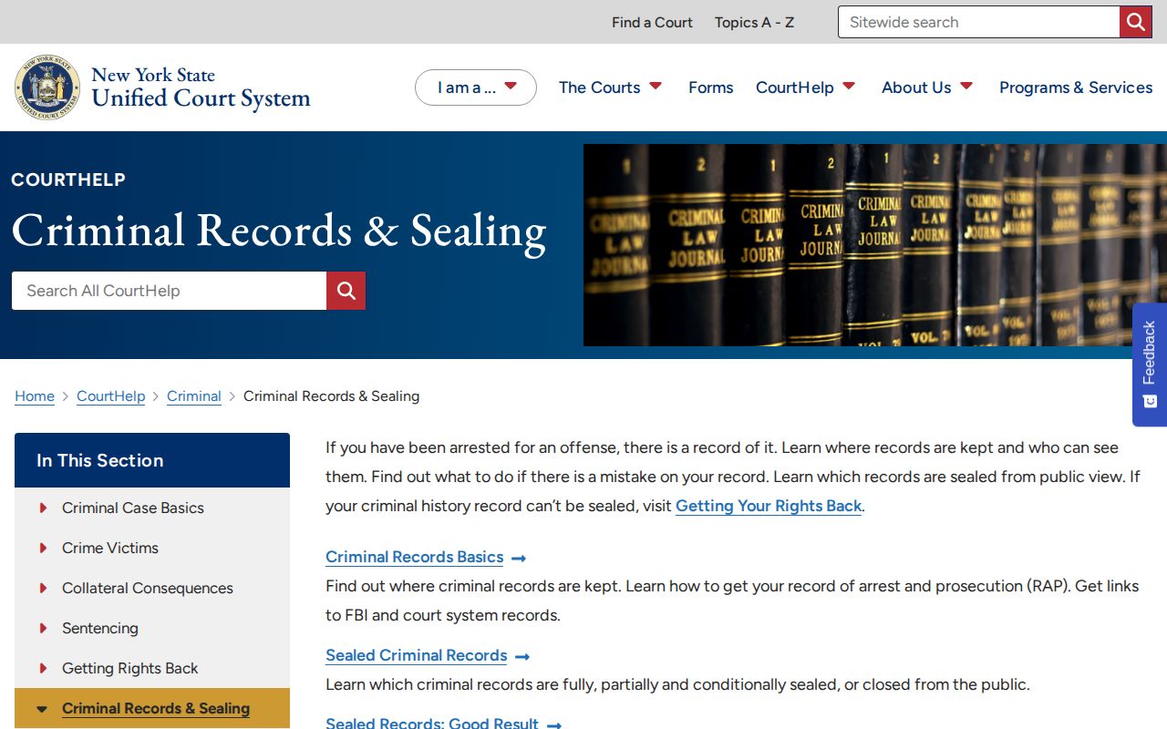 New York Courts sealing guidance for Tioga County crime news record verification